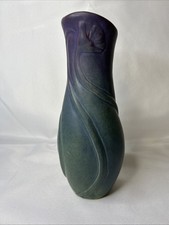 Van Briggle Art Pottery Poppy Vase-mulberry-Turquoise Matte Glaze Mid 1900s-9” H picture