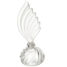 Vintage Bohemian Art Deco Flame Feather Crystal Perfume Bottle Vessel Vintage picture