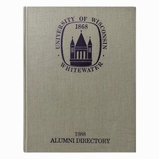 Vintage 1988 University Of Wisconsin Whitewater Alumni Directory Hardcover picture