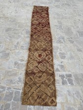 Vintage Gorgeous Hand Woven Traditional African Raffia Congo Runner ClothTextile picture