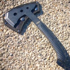 DEFENDER SOLID STAINLESS Heavy Grip Handle Camping Hatchet TACTICAL AXE & Sheath picture