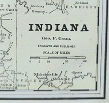 Vintage 1892 INDIANA Map 11