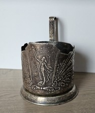 Vintage Kosmos Space Soviet Union Russian Tea Glass Cup Holder Podstakanik USSR picture