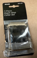 Vintage Sears 7-Piece Depth Stop Collar Set for Drill Bits - 67175 - 1/8”-1/2” picture