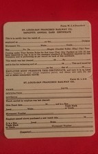4 FRISCO  Railroad Employee Pocket Watch Inspection Card Blank picture