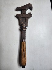 Antique Bemis & Call Adjustable Coach Wrench Springfield Mass Wood Handle P5 picture