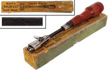 Early Patent Screw Holding Screwdriver - C.A. Mann & Co. Buffalo - Original Box picture