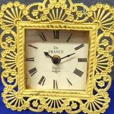 Shabby Chic Yellow Distressed Metal Clock picture