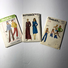 Simplicity 7715 & Butterick 3910 3025 Vintage Sewing Patterns Lot of 3 picture