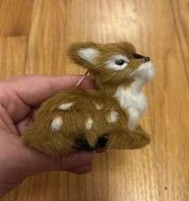 Faux Fur Forest Deer Fawn Small Spotted Baby Deer Reindeer Figure Decor picture