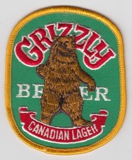 Vintage Grizzly Beer Canadian Lager Bear Patch Insignia Logo Company Brand picture