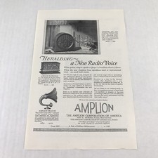 Amplion Heralding A New Rasio Voice Vtg 1926 Print Ad picture