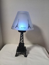 Vintage Eiffel Tower Tea Light Candle Holder Accent Lamp Frosted Glass Shade 10