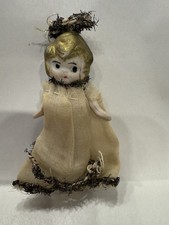 Penny Doll Angel Bisque Moveable Arms 2.5 In Vintage 1940’s Baby Porcelain picture