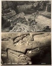 Skeletons Dickson's Mounds State Park Illinois IL Vintage RPPC x2 Postcards picture