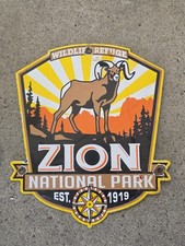 VINTAGE UTAH ZION PARK NATIONAL WILDLIFE PORCELAIN ENAMEL SIGN  10