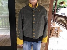 Confederate Lt Cavalry Gray Shell Jacket With Pants, Suspenders & Shirt  picture