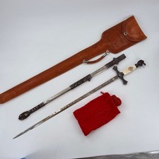 Antique The Pettibone Bros. Mfg. Co. Knights Templar Fraternal Sword & Scabbard picture