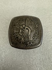 ANTIQUE DJER-KISS MAXFIELD PARRISH SILVER PLATE POWDER COMPACT MIRRORED FAIRIES  picture
