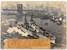 Vintage USS Arizona BB-39 Photo Print Brooklyn Bridge New York US Navy picture