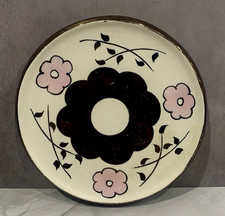 Vintage English Ware Lancaster Copper Lustre w Pink Flowers Tea Tile Trivet picture