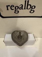 Vintage International Silver Company Heart Shaped Silver Plated Ring Holder (T). picture