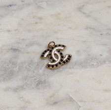 1pc Designer Gold White and Black Rhinestone Zipperpull picture