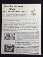 1985 Dec 1 EDGAR RICE BURROUGHS News Dateline Fanzine FN+ 6.5 Tarzan 2pg s/s picture