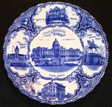 Antique Staffordshire Ye Old Historical Blue & White Plate picture