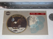 Vintage/Original Apollo XI (11) Launch Viewing Access Badge/Pass 1969 Gray NASA picture