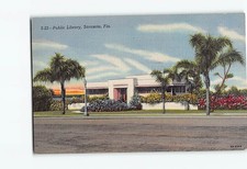 Postcard Public Library Sarasota Florida USA picture
