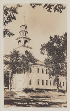 TOWN HALL BUILDING REAL PHOTO POSTCARD FITZWILLIAM NH NEW HAMPSHIRE 1941 RPPC picture