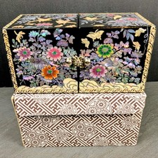 Korean Laquerware Mother Of Pearl Jewelry Box Master Artist Signed Seong Gwan-ho picture