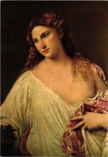 Uffizi Gallery Tiziano Flora Postcard Unposted picture