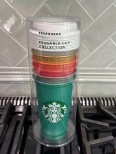 RARE 2018 Starbucks Shimmery plastic coffee cup 6 pack - NEW picture