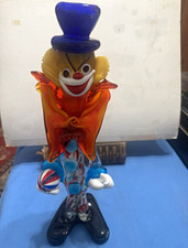 HUGE Murano Multicolor Glass Clown Figurine, Circus Theme, 16in Tall Italy Nice picture