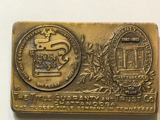 Vintage Title Guaranty & Trust Co Chattanooga TN Brass/Bronze Desk Paperweight picture
