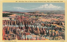 Postcard UT: Bird's-Eye View Bryce Canyon Natl Park, Inspiration Point, Linen picture