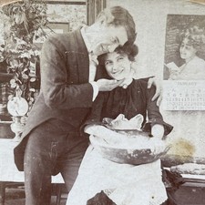 Man & Maid Stereoview Keystone View Co. 1903 Humorous Flirtation Card picture
