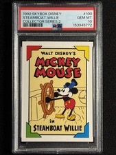 1992 Skybox DISNEY Mickey Mouse #100 PSA 10 Gem Mint - Steamboat Willie picture