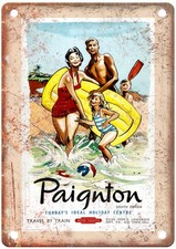 Vintage Paignton South Devon Travel Poster Retro Look Sign T1661 picture