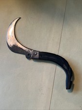 Vintage Mexican Saca Tripas Folding Knife Tranchete Stamped J Handle Horn picture