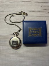 Vintage Pepsi Cola Pocket Watch Gold Tone w/ Chain Box & Warranty Certificate picture