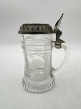 Vtg Original BMF Schnapskrugerl German Etched Wildlife Shot Schnapps Glass 4.5” picture