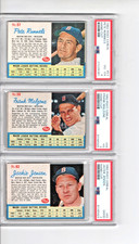 1962 POST CEREAL 3 CARD LOT RUNNELS, MALZONE, JENSEN PSA TOUGH FRESHLY GRADED picture