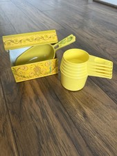 Vintage Yellow Tupperware Measuring Cups Vintage Hand Scoop And Vintage Recipe picture
