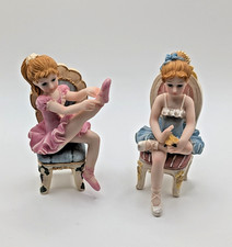 Montefiori Collection Ballerina Figurine Sitting On Chair - Set of 2 picture