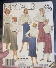 Vintage 1986 McCall’s Skirt Sewing Pattern 2638 Size 12 Uncut picture