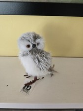 Six Inch Raz Owl Ornament White Gray Traditional  Christmas picture