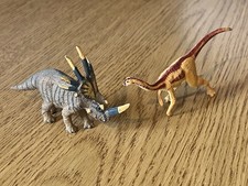 ORIGINAL Battat Mini Dinosaur Figures Lot Gallimimus and Styracosaurus picture